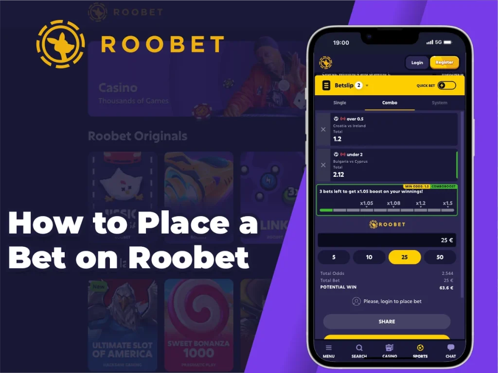 Steps to place a bet at Roobet sports