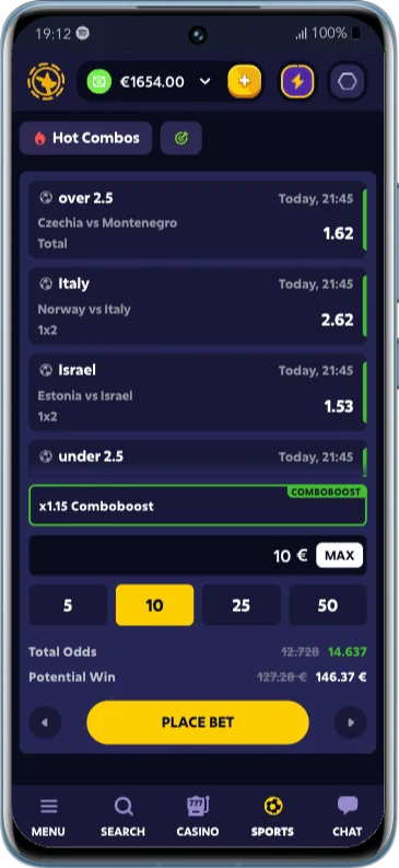 Roobet screenshot Android app
