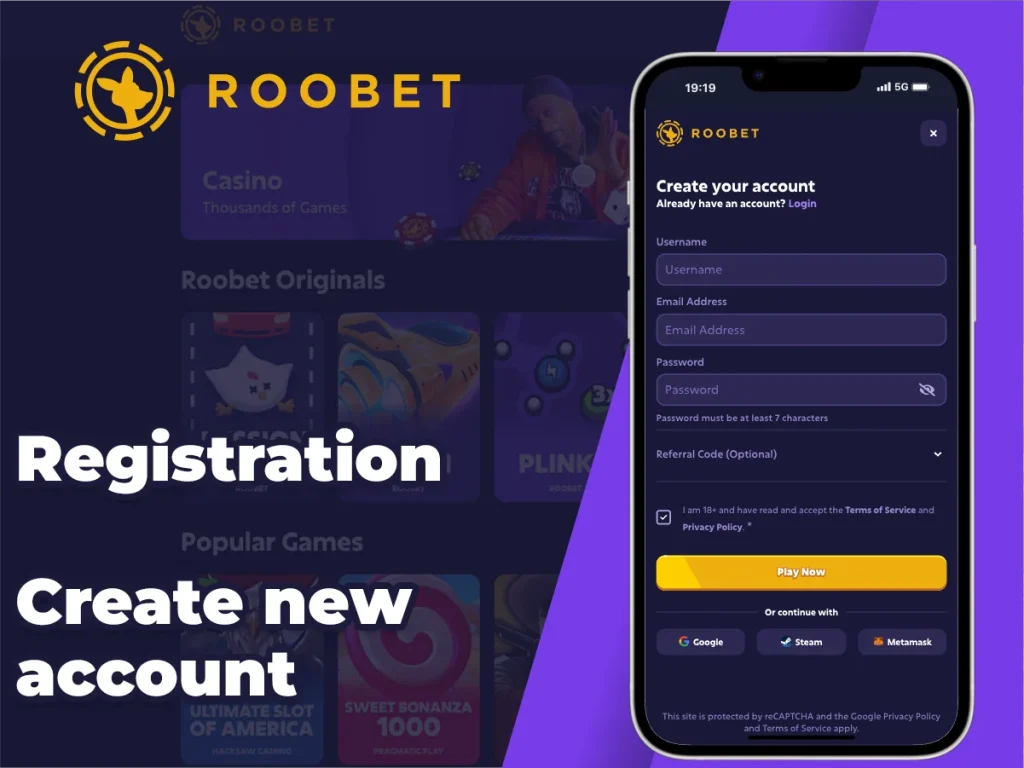 Roobet sign up